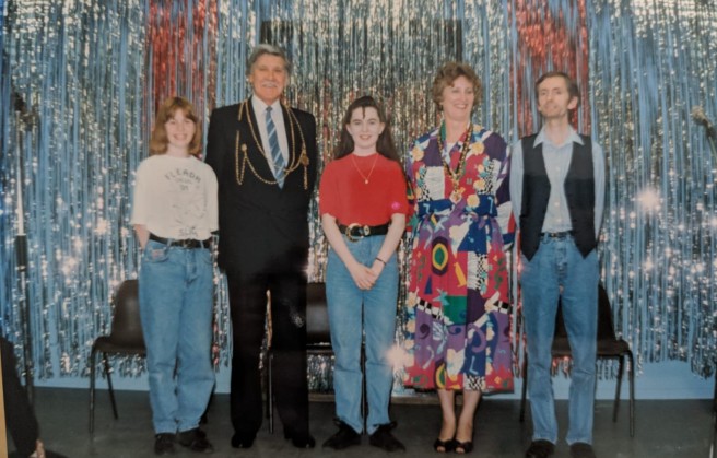 Photo of Julia, Lord Mayor of Newcastle, Pamela, Unknown, Wilf at the Bond at Benwell